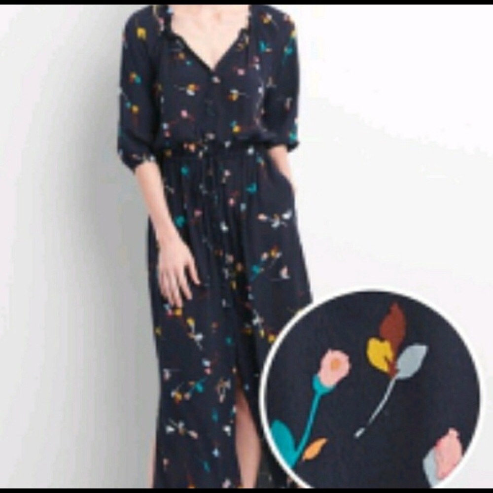Gap Maxi floral print shirt dress XXL